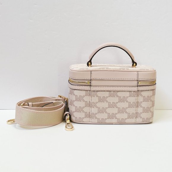 Michael Kors Jet Set Item Medium Zip Trunk Crossbody Bag MK Signature Pink Multi - Picture 6 of 12